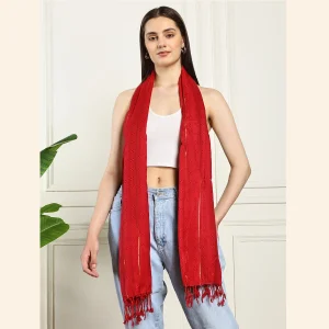 Red Head Scarf Viscose Rayon Neck Wraps Stole - Image 4