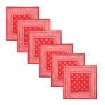 Red Paisley Printed Unisex Biker Neck Head Scarf 20"