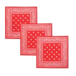 Red Paisley Printed Unisex Biker Neck Head Scarf 20" - Image 7