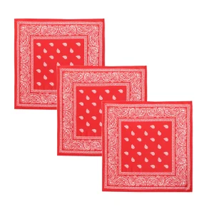 Red Paisley Printed Unisex Biker Neck Head Scarf 20" - Image 7