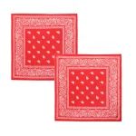 Red Paisley Printed Unisex Biker Neck Head Scarf 20" - Image 8