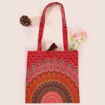 Red Peacock Mandala Print Purse Lightweight Bags