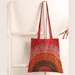 Red Peacock Mandala Print Purse Lightweight Bags - Image 2