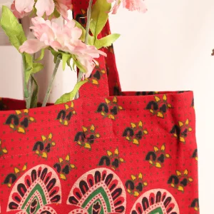 Red Peacock Mandala Print Purse Lightweight Bags - Image 4