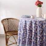 Round Hand Block Printed Tablecloth With Napkins Set - Image 2