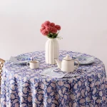 Round Hand Block Printed Tablecloth With Napkins Set - Image 4