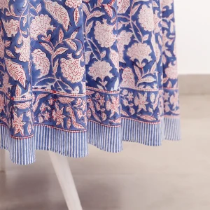Round Hand Block Printed Tablecloth With Napkins Set - Image 6