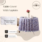 Round Hand Block Printed Tablecloth With Napkins Set - Image 3