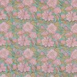 Sanganer Green Floral Print Cotton Fabric
