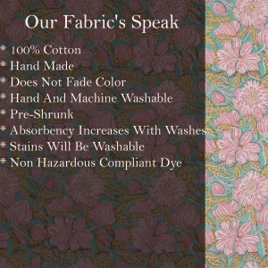 Sanganer Green Floral Print Cotton Fabric - Image 6