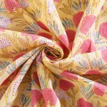 Set 24Pcs Yellow Floral Table Napkins Hand Block Print - Image 10