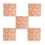 Set 24Pcs Yellow Floral Table Napkins Hand Block Print - Image 3