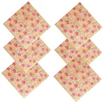 Set 24Pcs Yellow Floral Table Napkins Hand Block Print