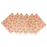 Set 24Pcs Yellow Floral Table Napkins Hand Block Print - Image 5