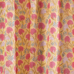 Set 24Pcs Yellow Floral Table Napkins Hand Block Print - Image 8