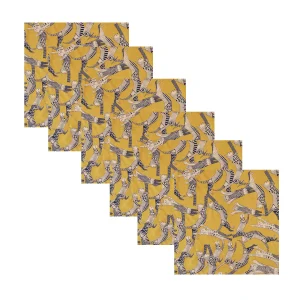 Set of 24 PCS Yellow Cat Printed Table Napkins - Image 4