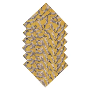 Set of 24 PCS Yellow Cat Printed Table Napkins - Image 5
