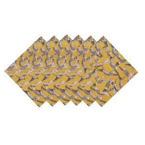 Set of 24 PCS Yellow Cat Printed Table Napkins - Image 6
