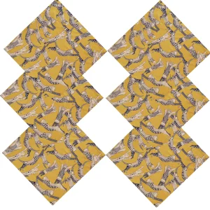 Set of 24 PCS Yellow Cat Printed Table Napkins - Image 3