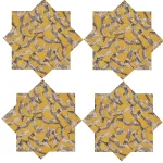 Set of 24 PCS Yellow Cat Printed Table Napkins