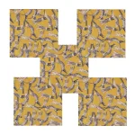 Set of 24 PCS Yellow Cat Printed Table Napkins - Image 2