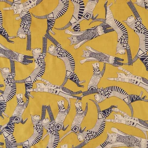 Set of 24 PCS Yellow Cat Printed Table Napkins - Image 7