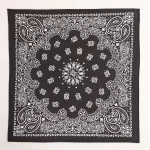 Unisex Cotton Hip Hop Bandana Black Paisley Print Scarf - Image 2