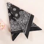 Unisex Cotton Hip Hop Bandana Black Paisley Print Scarf - Image 4