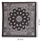 Unisex Cotton Hip Hop Bandana Black Paisley Print Scarf - Image 6