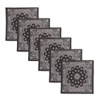 Unisex Cotton Hip Hop Bandana Black Paisley Print Scarf