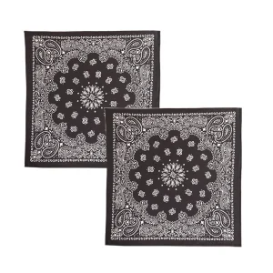 Unisex Cotton Hip Hop Bandana Black Paisley Print Scarf - Image 8