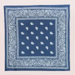 Unisex Retro Blue Paisley Printed Bandana Scarf - Image 2