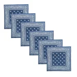 Unisex Retro Blue Paisley Printed Bandana Scarf