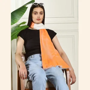 Viscose Rayon Orange Ombre Scarf Great Gift for Women - Image 5