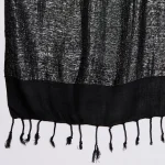 Women Black Wrap Scarf, Viscose Zari Work Scarves - Image 9