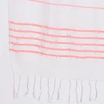 Women Scarf Viscose Wrap Stole White & Pink Striped - Image 9