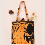 Women Tote Handbag Orange Fairy Land Mandala Print Bag