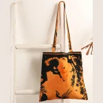 Women Tote Handbag Orange Fairy Land Mandala Print Bag - Image 2