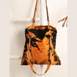 Women Tote Handbag Orange Fairy Land Mandala Print Bag - Image 3