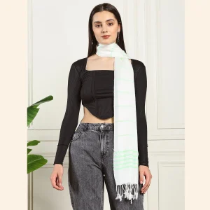 Women Wrap Striped Pattern Scarves Style Neck Stole - Image 4