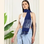 Women's New Blue Viscose Rayon Scarf Rectangle Hijab - Image 5
