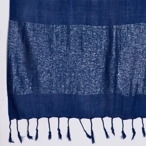 Women's New Blue Viscose Rayon Scarf Rectangle Hijab - Image 8