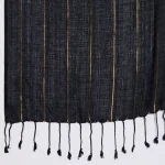Women's Oversize Black Viscose Zari Scarf - Image 7