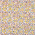 Yellow Hand Block Floral Print Cotton Fabric