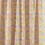 Yellow Hand Block Floral Print Cotton Fabric - Image 4