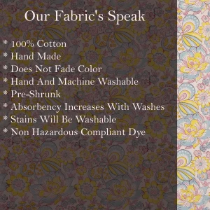 Yellow Hand Block Floral Print Cotton Fabric - Image 6