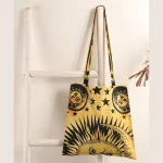 Yellow Sun & Moon Print Travel Tote Bag - Image 2