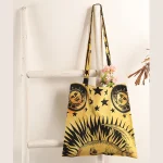 Yellow Sun & Moon Print Travel Tote Bag - Image 3