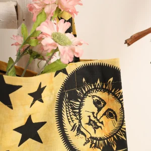 Yellow Sun & Moon Print Travel Tote Bag - Image 4