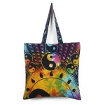 Yin Yang Mandala Print Cotton Reusable Storage Bag